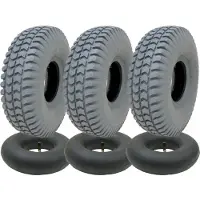 Parnells 260x85 grijze banden- en binnenbandenset voor scootmobiel, 3.00x4 band met P6023-profiel (set van 3)