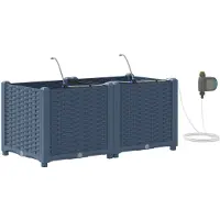 vidaXL Plantenbak 2 st Grijs 80 x 40 x 37,5 cm PP
