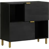 vidaXL Dressoir 80x33x75 cm bewerkt hout zwart