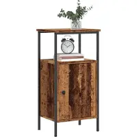 vidaXL Nachtkastje 41x31x80 cm bewerkt hout oud houtkleurig