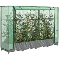 vidaXL Plantenbak verhoogd met kashoes 160x40x123 cm rattanlook