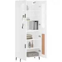 vidaXL Hoge kast 69,5x34x180 cm bewerkt hout wit