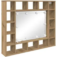 vidaXL Spiegelkast Artisan Eiken 91 x 15 x 76,5 cm Bewerkt hout