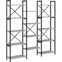 vidaXL Boekenplank 156 x 25 x 167 cm Bewerkt hout Grijs sonoma