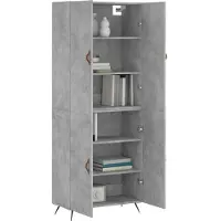 vidaXL Hoge kast 69,5x34x180 cm bewerkt hout betongrijs