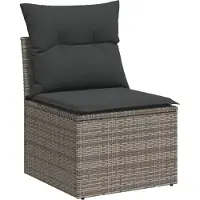 vidaXL 10-delige Loungeset met kussens poly rattan grijs