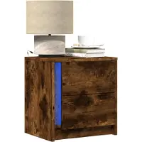 vidaXL Nachtkastjes met LED 2 st bewerkt hout gerookt eikenkleurig
