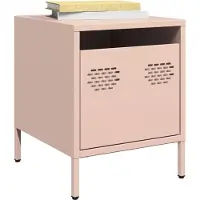 vidaXL Nachtkastjes 2 st 35x39x43,5 cm staal roze