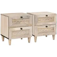 vidaXL Nachtkastje 2 st Wit 40 x 33 x 46 cm Bewerkt hout
