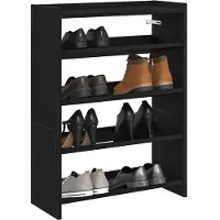 vidaXL Schoenenrek 60x25x81 cm bewerkt hout zwart