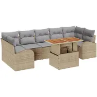 vidaXL Tuinbank Set 8 st beige en lichtgrijs