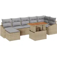 vidaXL Tuinbank Set 8 st Beige en Grijs