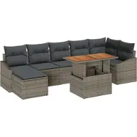 vidaXL Tuinbank Set 8 st Grijs en Bruin