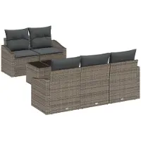vidaXL Bankstel 6 st Grijs poly rattan