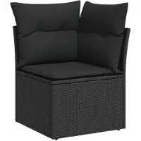 vidaXL Tuinbank Set 10 st Zwart Poly Riet