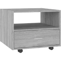 vidaXL Salontafel 55x55x40 cm bewerkt hout grijs sonoma eikenkleurig
