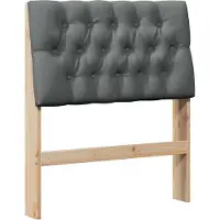 vidaXL Gestoffeerd hoofdbord Donkergrijs 75 cm Massief grenenhout