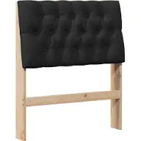 vidaXL Gestoffeerd hoofdbord Zwart 80 cm Massief grenenhout