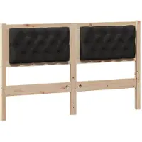 vidaXL Hoofdbord Anders Bruin en zwart 140 cm Massief grenenhout