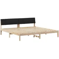 vidaXL Bedframe Bruin en zwart 200 x 200 cm Massief grenenhout