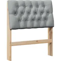 vidaXL Gestoffeerd hoofdbord Lichtgrijs 75 cm Massief grenenhout
