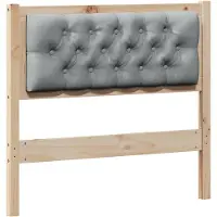 vidaXL Hoofdbord Anders Bruin en lichtgrijs 90 cm Massief grenenhout