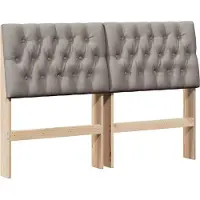 vidaXL Gestoffeerd hoofdbord Taupe 140 cm Massief grenenhout