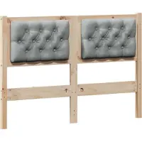 vidaXL Hoofdbord Anders Bruin en lichtgrijs 120 cm Massief grenenhout