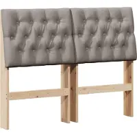 vidaXL Gestoffeerd hoofdbord Taupe 120 cm Massief grenenhout