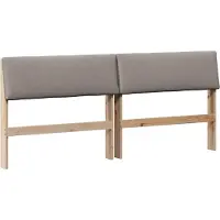 vidaXL Gestoffeerd hoofdbord Taupe 200 cm Massief grenenhout