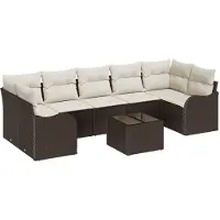 vidaXL Tuinbank Set Bruin 55 x 55 x 37 cm poly rattan