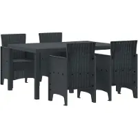 vidaXL Tuinset, 5-delig, antraciet, polyrotan