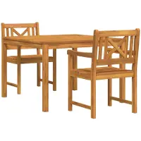 vidaXL Tuin Eettafel Set 3 st Bruin Massief acaciahout