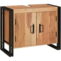 vidaXL Wastafelkast Bruin 71 x 33 x 58 cm Massief Acacia Hout