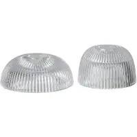J-Line kaarshouder canele - glas - transparant - 2 stuks