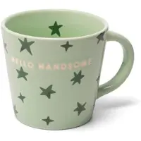 Vondels cappuccino mok stars HELLO HANDSOME green (250 ml)