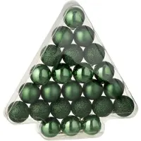 J-Line Kerstbal Groen D 4 Cm 24 Stuks