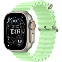 Apple Ocean Band voor de Watch | 44/45/46/49 mm - Neon / Green Black Titanium