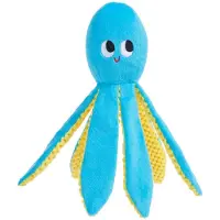 BARK odd otto octopus met spikey bal pluche blauw - 30x12x8 cm - Speelgoed Honden