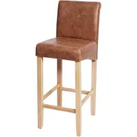 Mendler Barkruk HWC-C33, barkruk, toonbankkruk, hout met -certificering imitatie suède, lichte poten, stof/textiel
