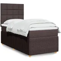 vidaXL Boxspring met matras stof donkerbruin 80x200 cm