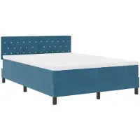 vidaXL Boxspring bed met matras Donkerblauw 140 x 190 cm Fluweel