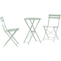 vidaXL Klaptafel Bistro Set, 3 stuks, zeegroen, staal
