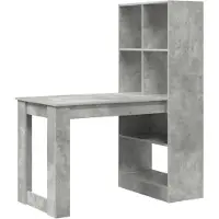 vidaXL Bureau Beton Grijs Bewerkt hout 122 x 67 x 145 cm