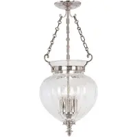 Elstead Lighting Elstead Finsbury Park hanglamp, E14, 3-lichts, medium, gepolijst nikkel