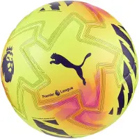 Orbita Ultimate Premier League Lights voetbal (FIFA Quality Pro), Geel/Meerkleurig, Maat 5