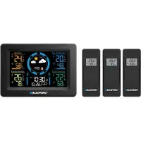 Blaupunkt - Weerstation met hygrometer / luchtdruk / voorspelling - 3 sensoren - Zwart