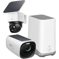 Eufy Security SoloCam S340 - 360° buitencamera + Eufycam 3 + Homebase 3 - Bundelvoordeel