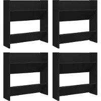 vidaXL Wandschoenenkasten 4 st 60x18x60 cm bewerkt hout zwart