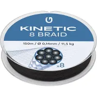 Kinetic Cyber 8 Gevlochten Vislijn 150 M Zwart 0.350 mm